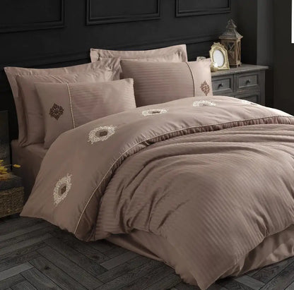 Double Embroidery Satin Duvet Cover Set