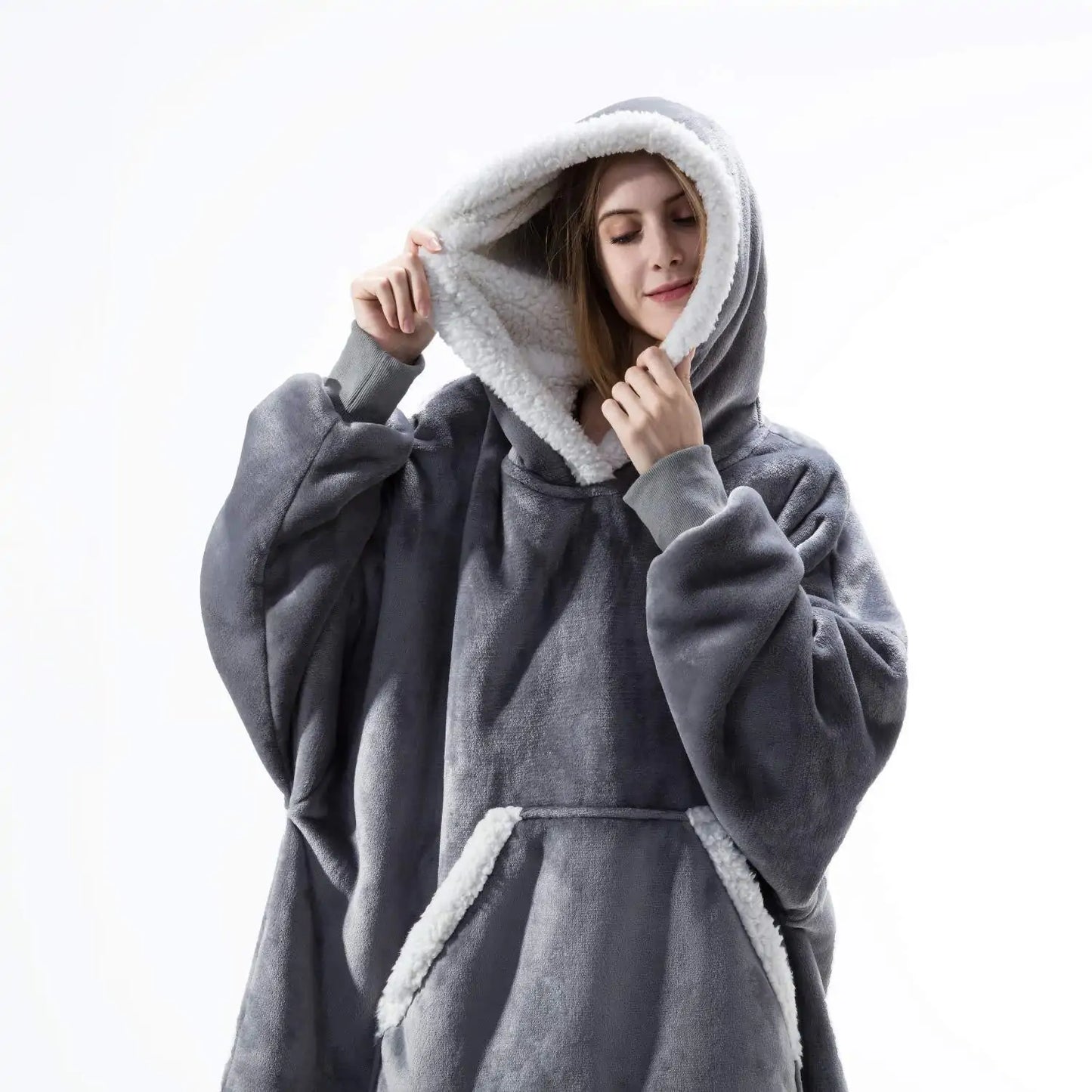 Oversized Cozy Winter Fleece Hoodie