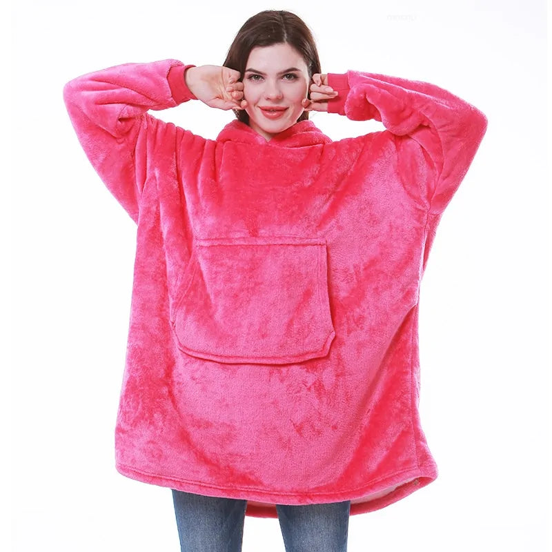 Oversized Cozy Winter Fleece Hoodie