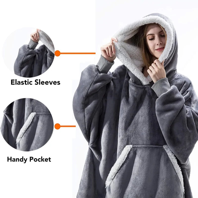 Oversized Cozy Winter Fleece Hoodie