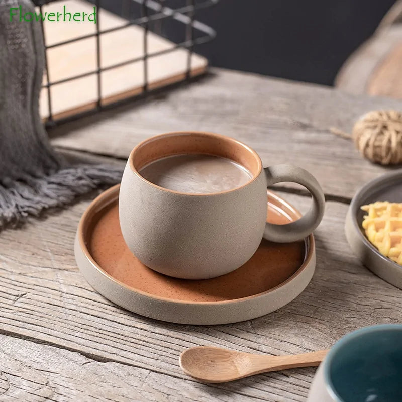 Coffee Mug with Saucer Ceramic