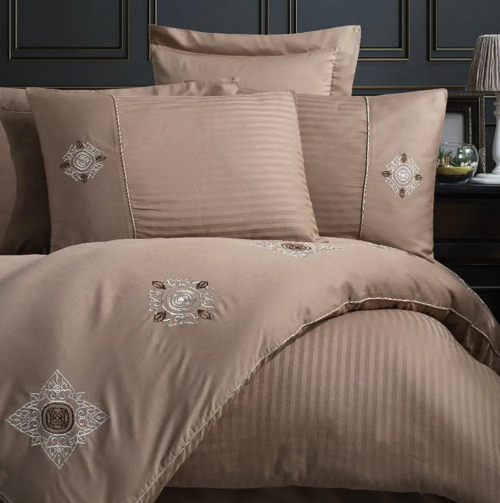 Double Embroidery Satin Duvet Cover Set