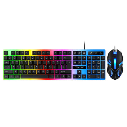 Rainbow Backlit Wired Gaming Keyboard & Mouse