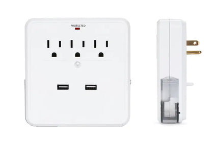 Surge Safe 3-Outlet & USB Charger