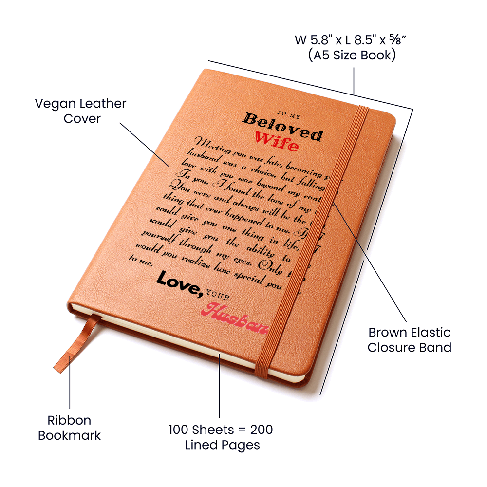 To My Wife - How Special You Are - Vegan Leather Journal