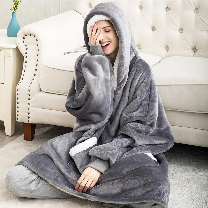 Oversized Cozy Winter Fleece Hoodie