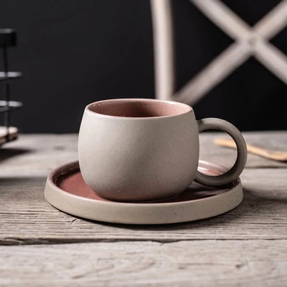 Coffee Mug with Saucer Ceramic